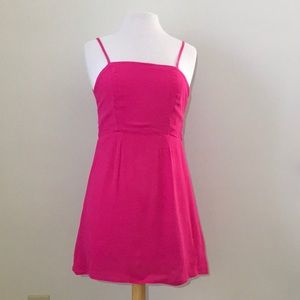 Pink mini dress with cute open back